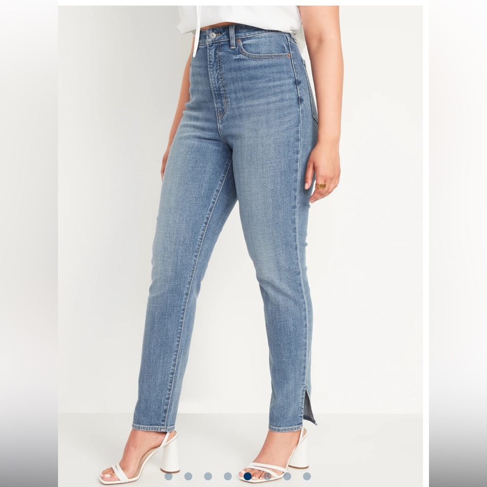 NWT Old Navy O.G. Straight high rise split hem jeans
